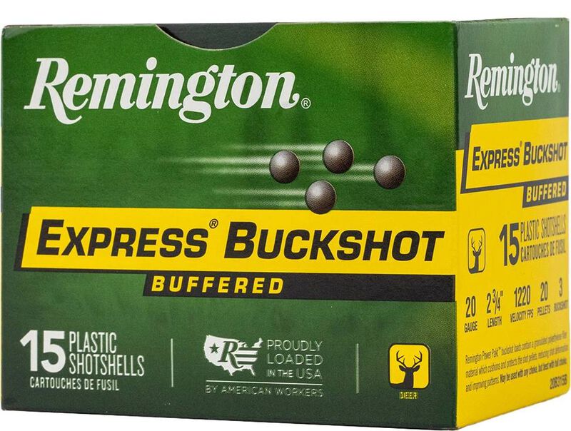 Express Buckshot, 20 Gauge, 3 Buck Shot, 2-3/4 in, 1220 fps